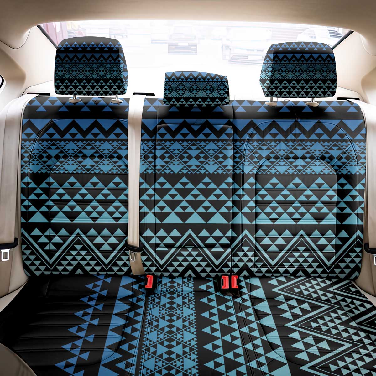 Maori Niho Taniwha Te Wheiao Back Car Seat Cover Moana Blue - Aussie Hoodie