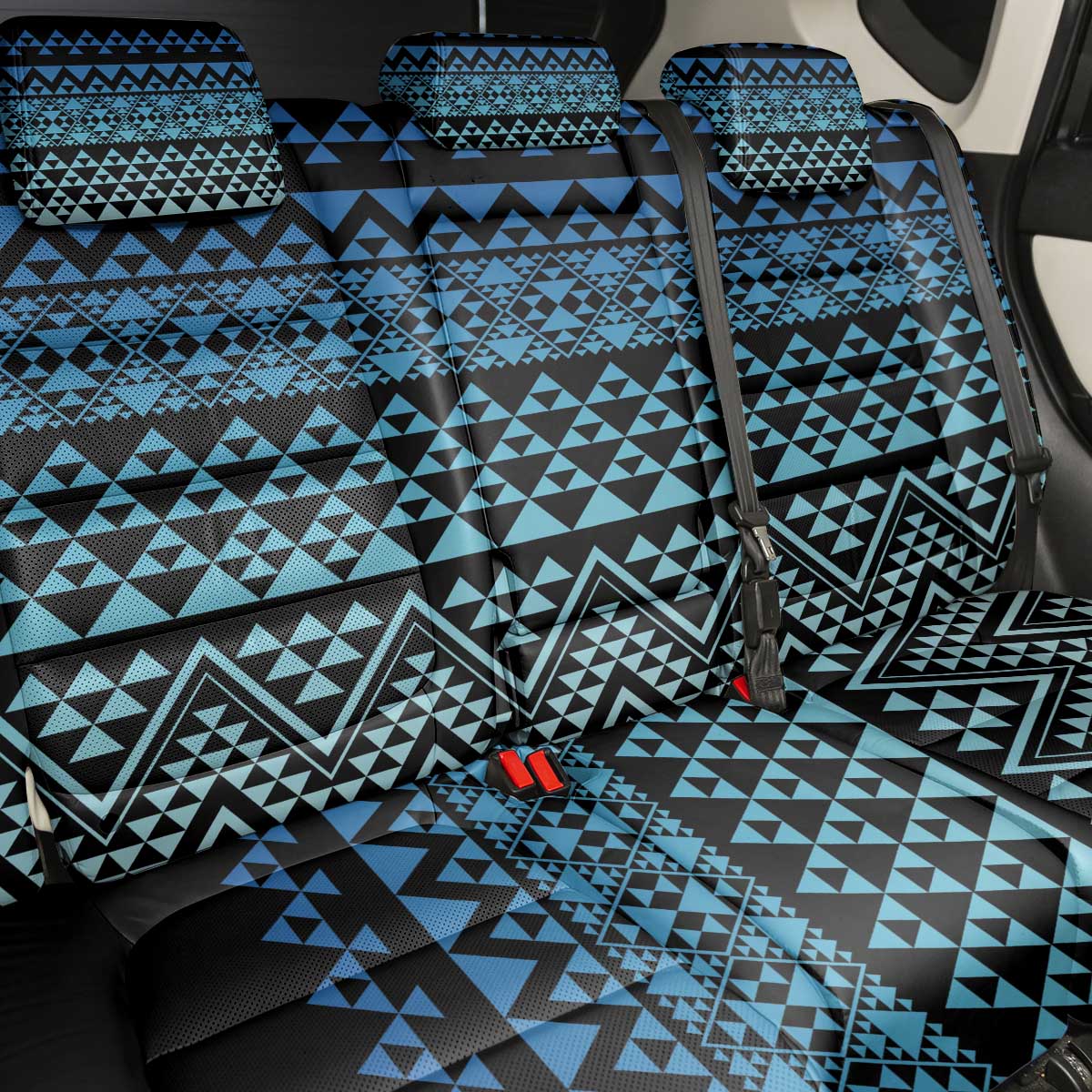 Maori Niho Taniwha Te Wheiao Back Car Seat Cover Moana Blue - Aussie Hoodie
