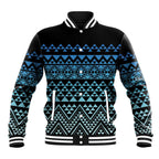 Maori Niho Taniwha Te Wheiao Baseball Jacket Moana Blue - Aussie Hoodie