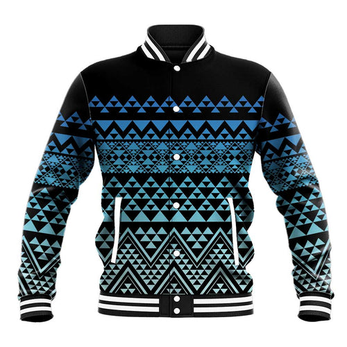 Maori Niho Taniwha Te Wheiao Baseball Jacket Moana Blue - Aussie Hoodie