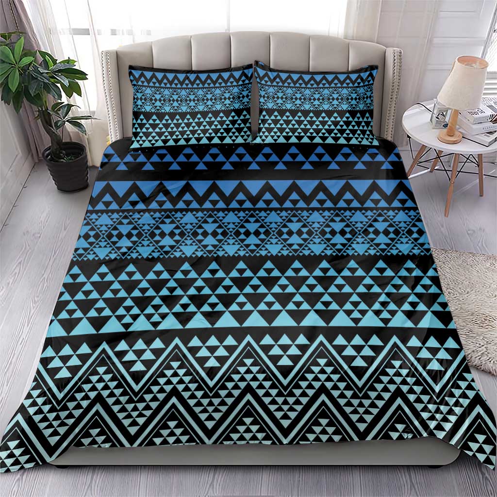 Maori Niho Taniwha Te Wheiao Bedding Set Moana Blue - Aussie Hoodie