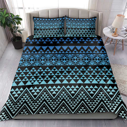 Maori Niho Taniwha Te Wheiao Bedding Set Moana Blue - Aussie Hoodie