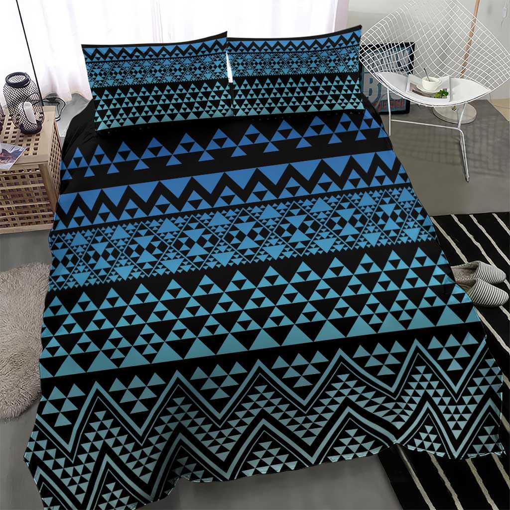 Maori Niho Taniwha Te Wheiao Bedding Set Moana Blue - Aussie Hoodie