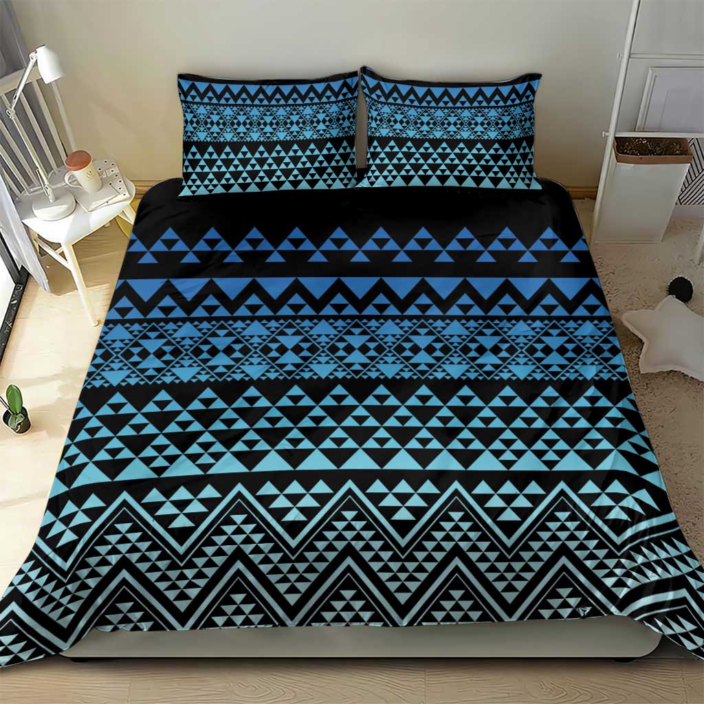 Maori Niho Taniwha Te Wheiao Bedding Set Moana Blue - Aussie Hoodie