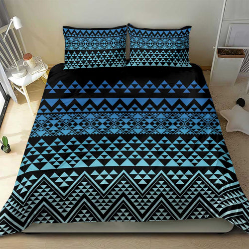 Maori Niho Taniwha Te Wheiao Bedding Set Moana Blue - Aussie Hoodie