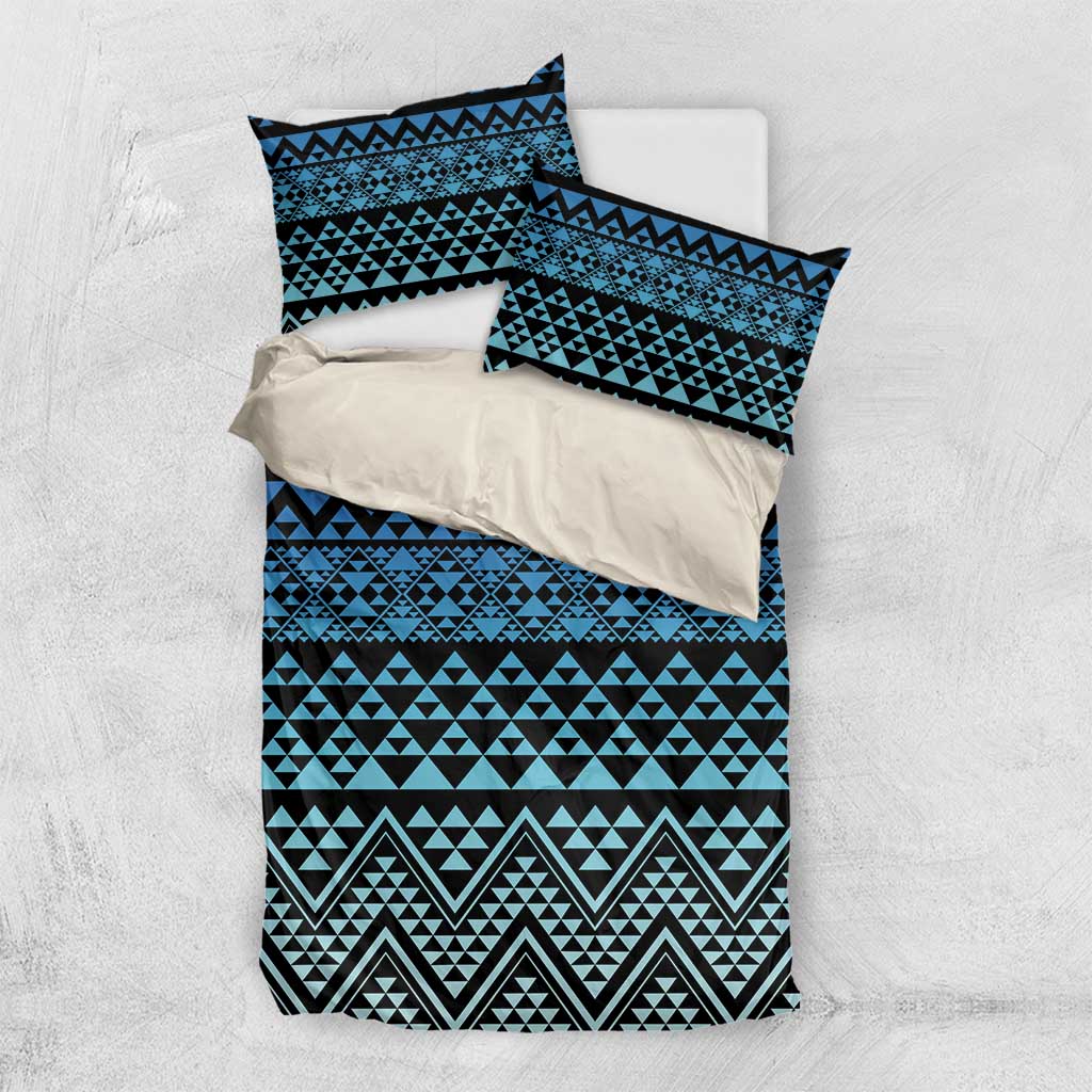 Maori Niho Taniwha Te Wheiao Bedding Set Moana Blue - Aussie Hoodie
