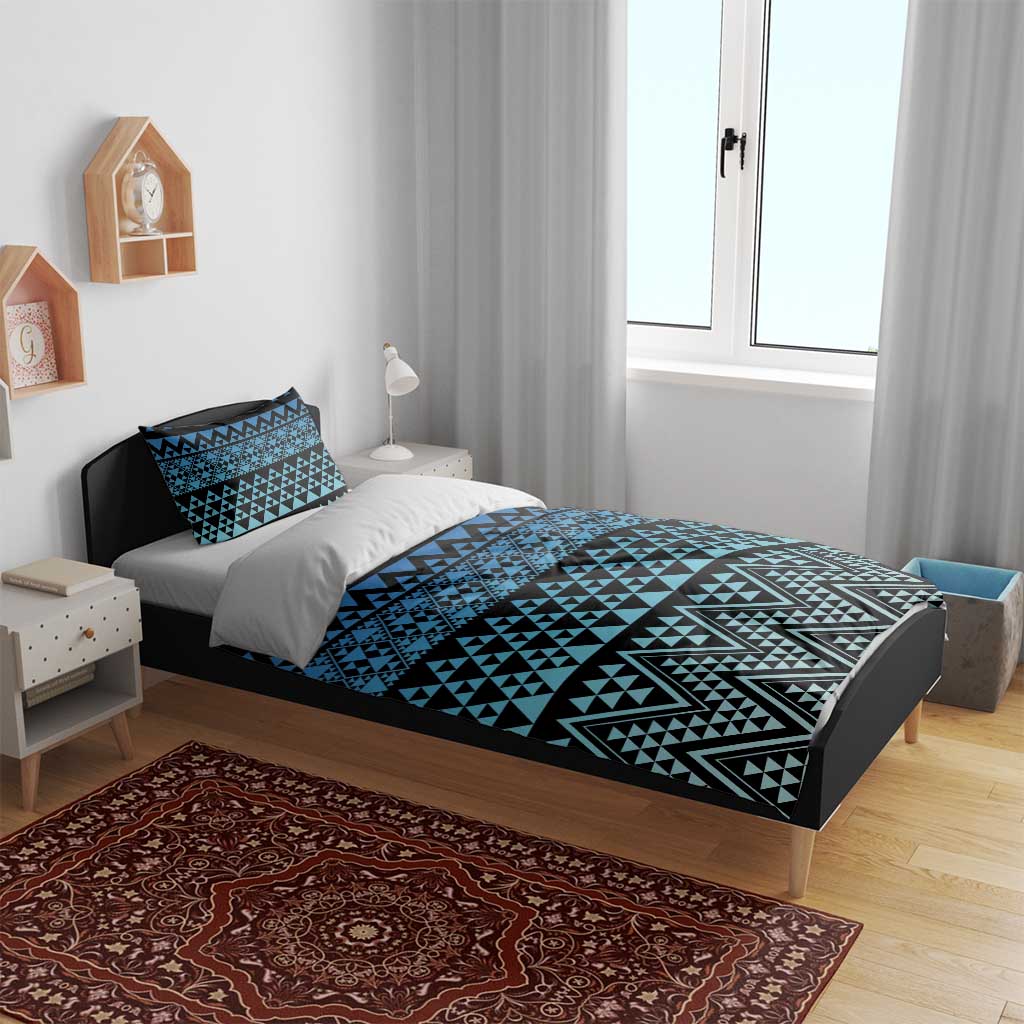 Maori Niho Taniwha Te Wheiao Bedding Set Moana Blue - Aussie Hoodie