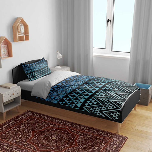 Maori Niho Taniwha Te Wheiao Bedding Set Moana Blue - Aussie Hoodie