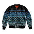 Maori Niho Taniwha Te Wheiao Bomber Jacket Moana Blue - Aussie Hoodie