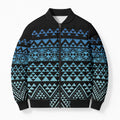 Maori Niho Taniwha Te Wheiao Bomber Puffer Jacket Moana Blue - Aussie Hoodie