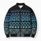 Maori Niho Taniwha Te Wheiao Bomber Puffer Jacket Moana Blue - Aussie Hoodie
