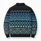 Maori Niho Taniwha Te Wheiao Bomber Puffer Jacket Moana Blue - Aussie Hoodie