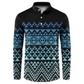Maori Niho Taniwha Te Wheiao Button Sweatshirt Moana Blue - Aussie Hoodie
