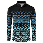 Maori Niho Taniwha Te Wheiao Button Sweatshirt Moana Blue - Aussie Hoodie