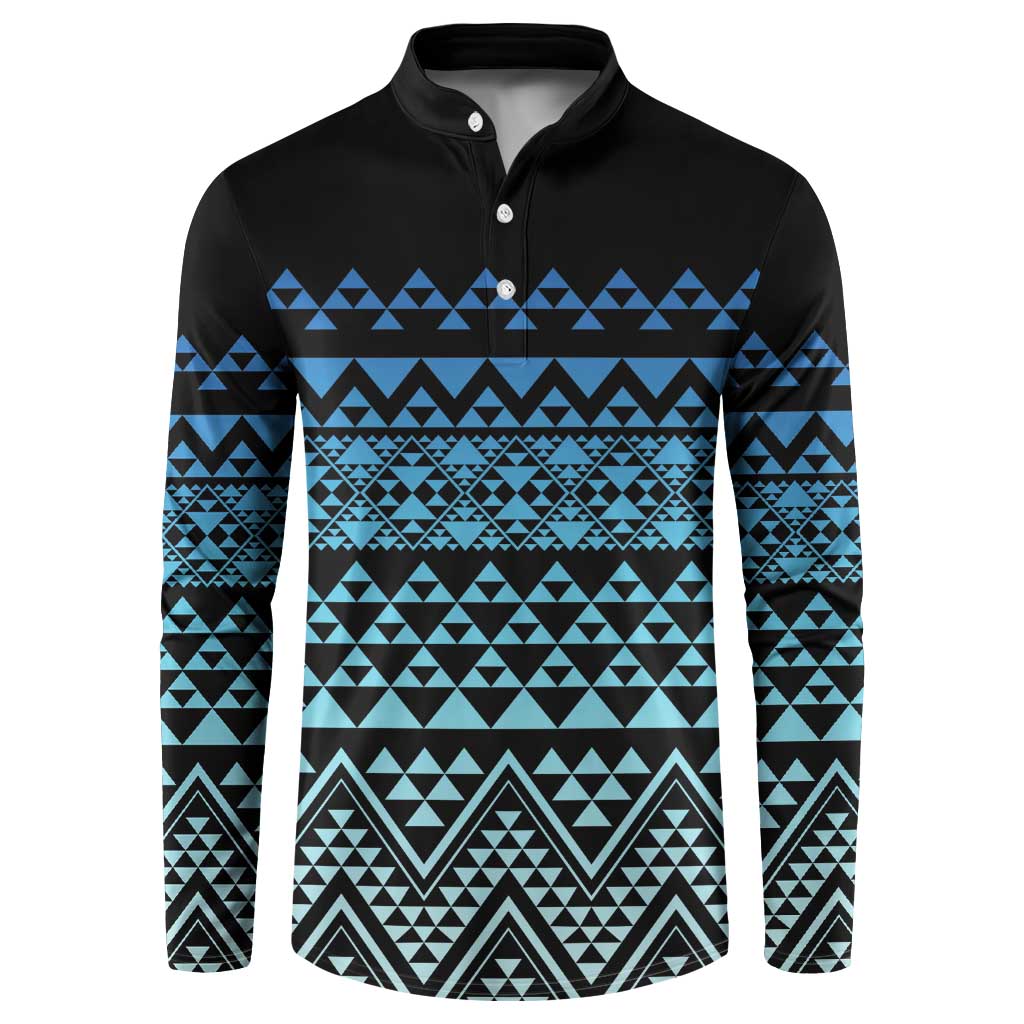 Maori Niho Taniwha Te Wheiao Button Sweatshirt Moana Blue - Aussie Hoodie