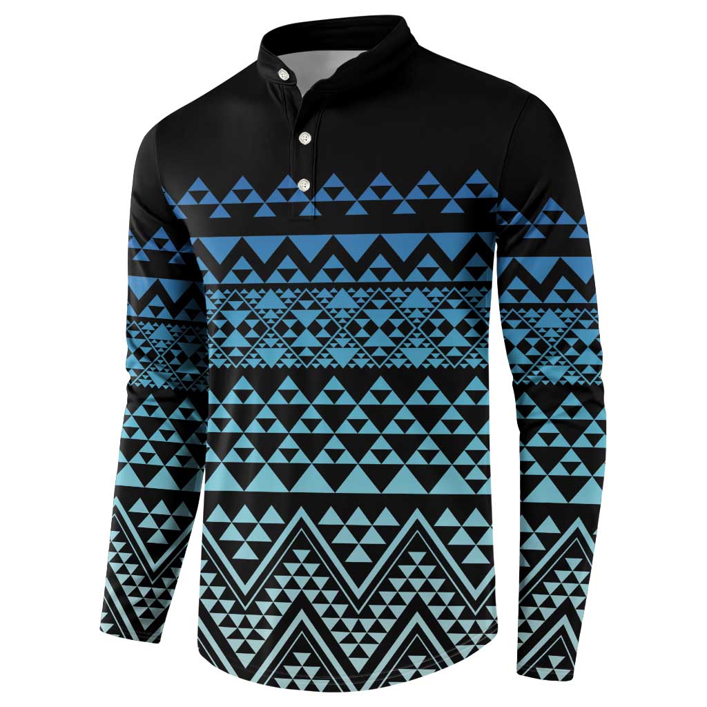 Maori Niho Taniwha Te Wheiao Button Sweatshirt Moana Blue - Aussie Hoodie