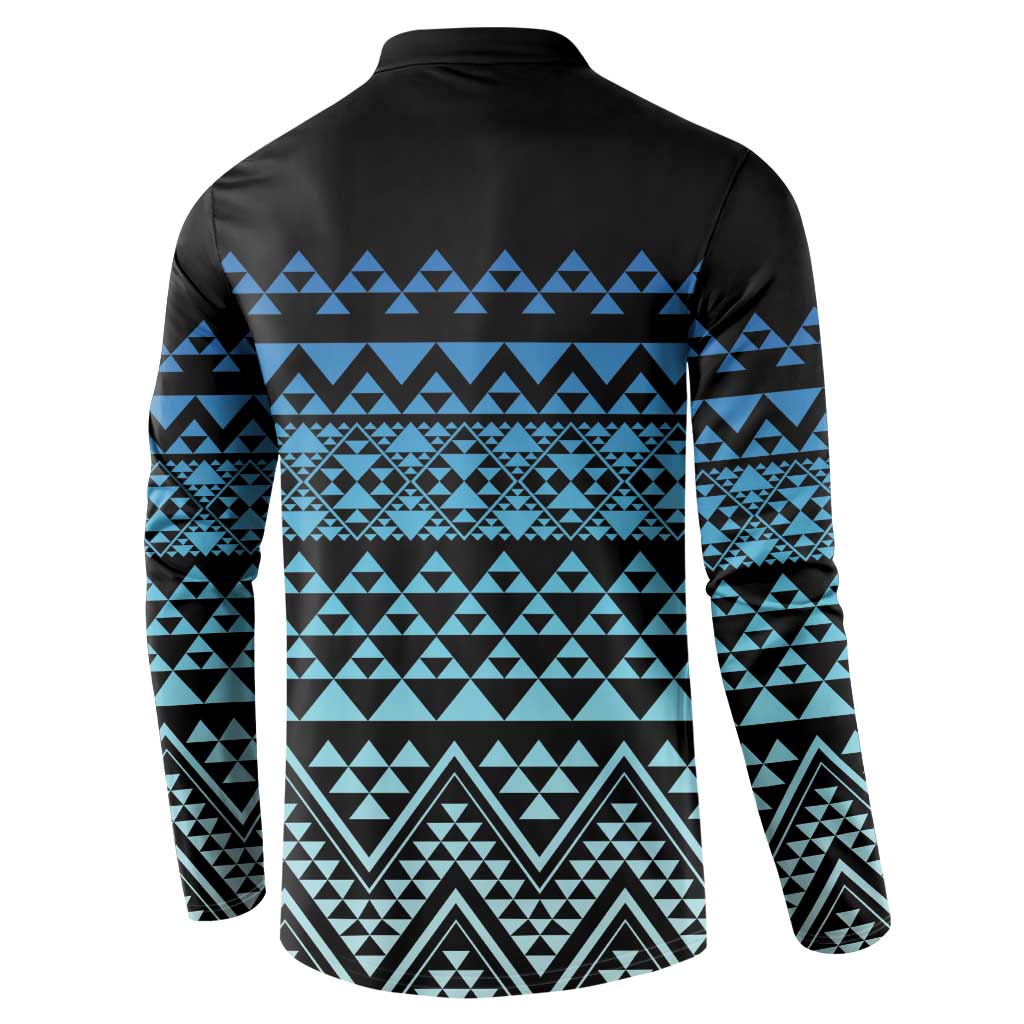 Maori Niho Taniwha Te Wheiao Button Sweatshirt Moana Blue - Aussie Hoodie