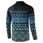 Maori Niho Taniwha Te Wheiao Button Sweatshirt Moana Blue - Aussie Hoodie