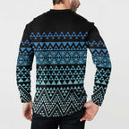 Maori Niho Taniwha Te Wheiao Button Sweatshirt Moana Blue - Aussie Hoodie