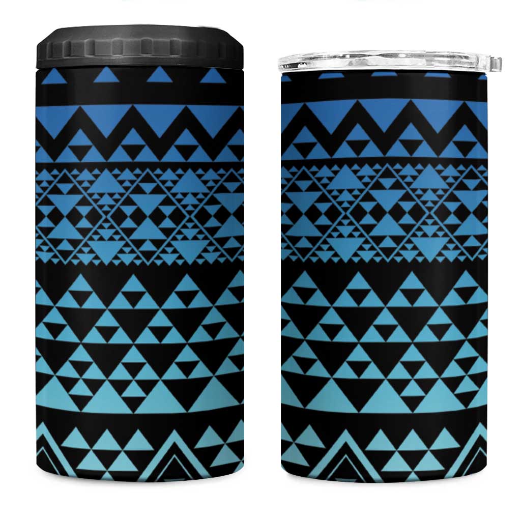 Maori Niho Taniwha Te Wheiao 4 in 1 Can Cooler Tumbler Moana Blue - Aussie Hoodie