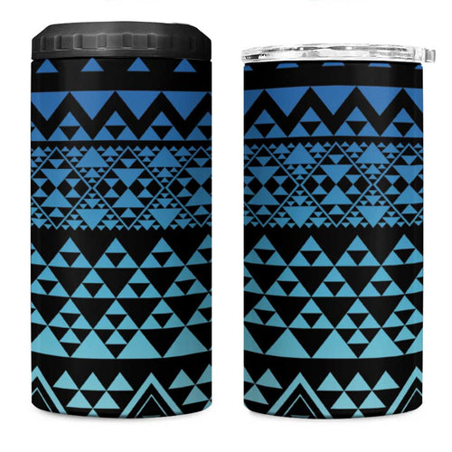 Maori Niho Taniwha Te Wheiao 4 in 1 Can Cooler Tumbler Moana Blue - Aussie Hoodie