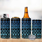 Maori Niho Taniwha Te Wheiao 4 in 1 Can Cooler Tumbler Moana Blue - Aussie Hoodie