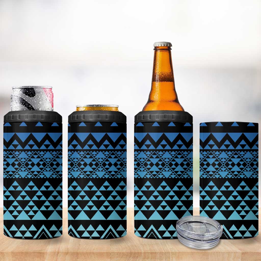 Maori Niho Taniwha Te Wheiao 4 in 1 Can Cooler Tumbler Moana Blue - Aussie Hoodie