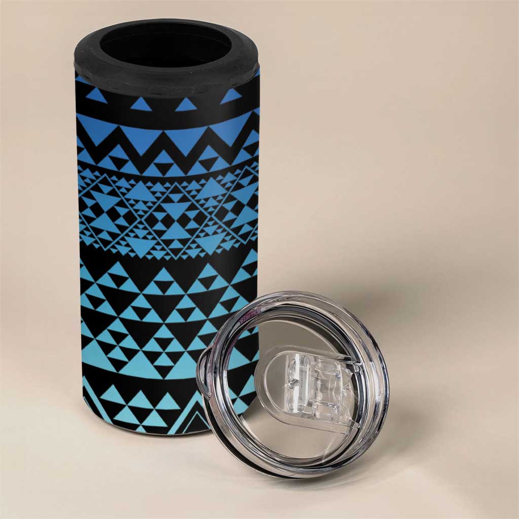 Maori Niho Taniwha Te Wheiao 4 in 1 Can Cooler Tumbler Moana Blue - Aussie Hoodie