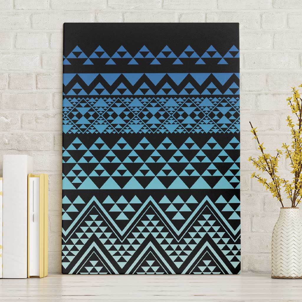 Maori Niho Taniwha Te Wheiao Canvas Wall Art Moana Blue - Aussie Hoodie