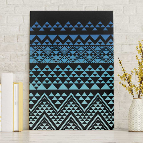 Maori Niho Taniwha Te Wheiao Canvas Wall Art Moana Blue - Aussie Hoodie
