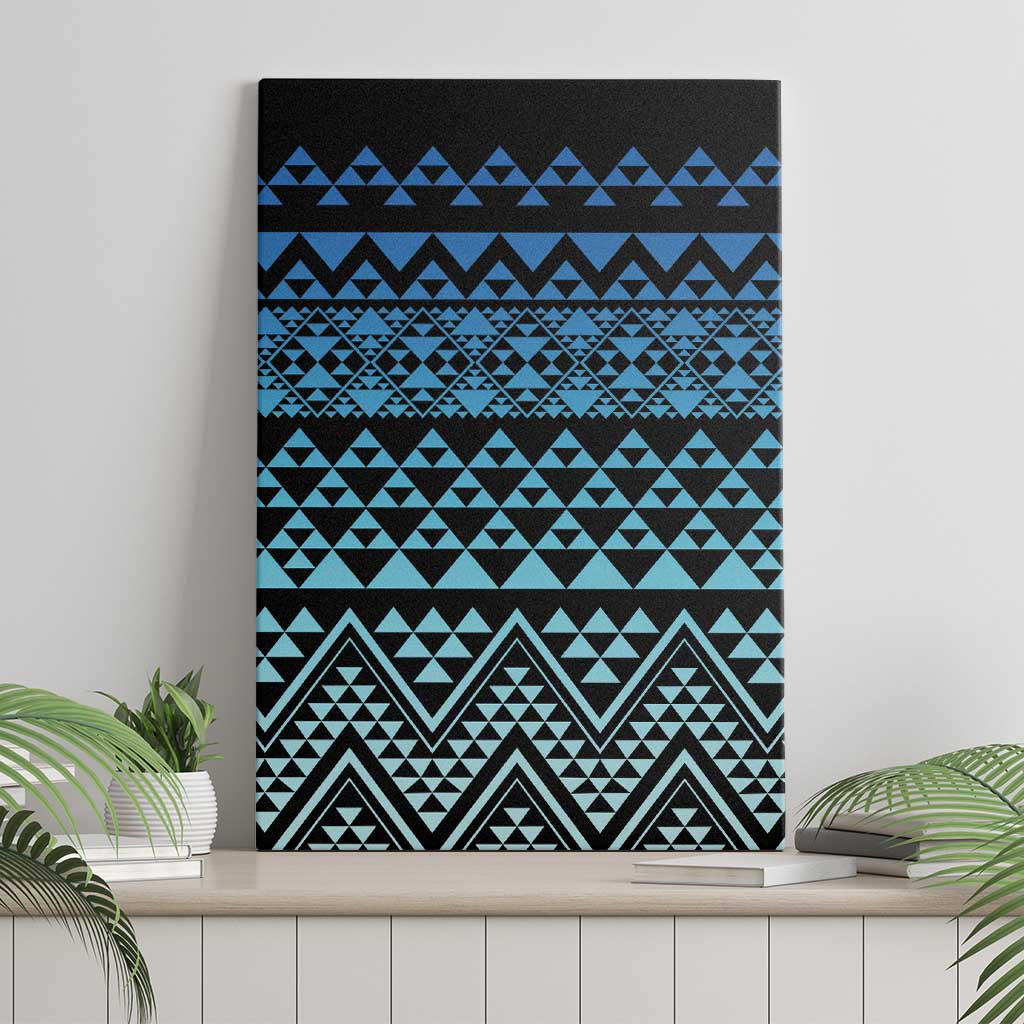 Maori Niho Taniwha Te Wheiao Canvas Wall Art Moana Blue - Aussie Hoodie