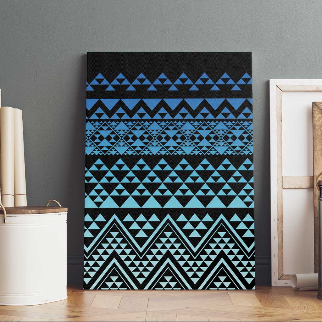 Maori Niho Taniwha Te Wheiao Canvas Wall Art Moana Blue - Aussie Hoodie