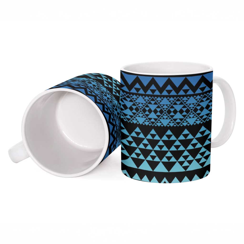 Maori Niho Taniwha Te Wheiao Ceramic Mug Moana Blue - Aussie Hoodie
