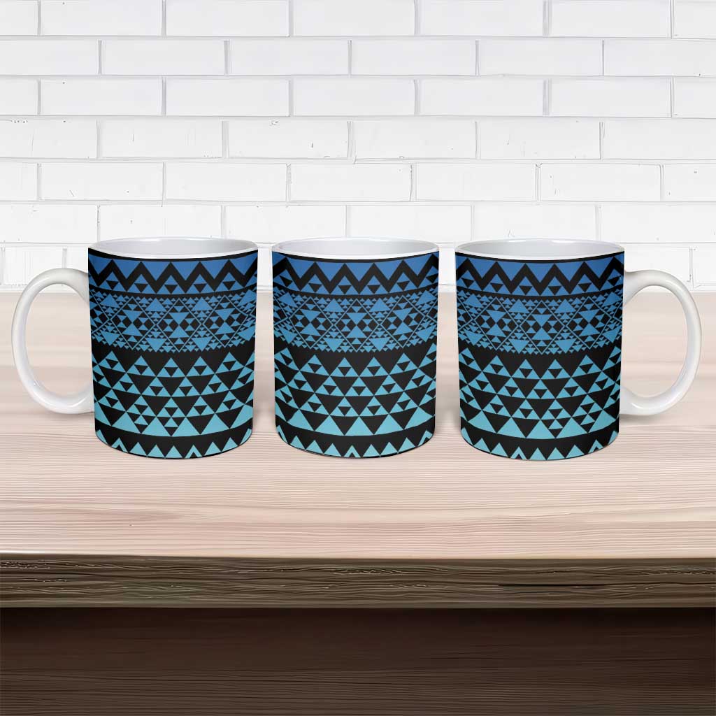 Maori Niho Taniwha Te Wheiao Ceramic Mug Moana Blue - Aussie Hoodie