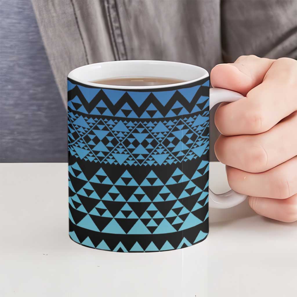 Maori Niho Taniwha Te Wheiao Ceramic Mug Moana Blue - Aussie Hoodie