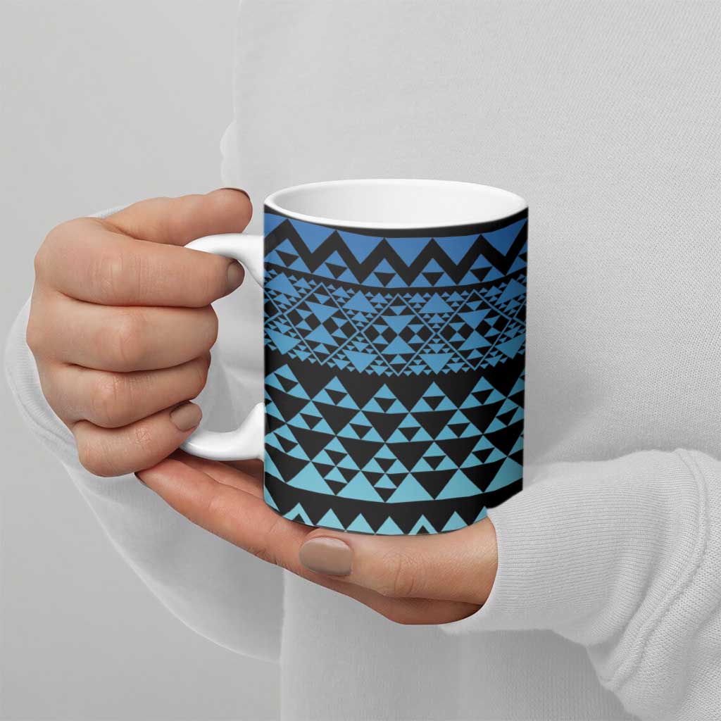 Maori Niho Taniwha Te Wheiao Ceramic Mug Moana Blue - Aussie Hoodie