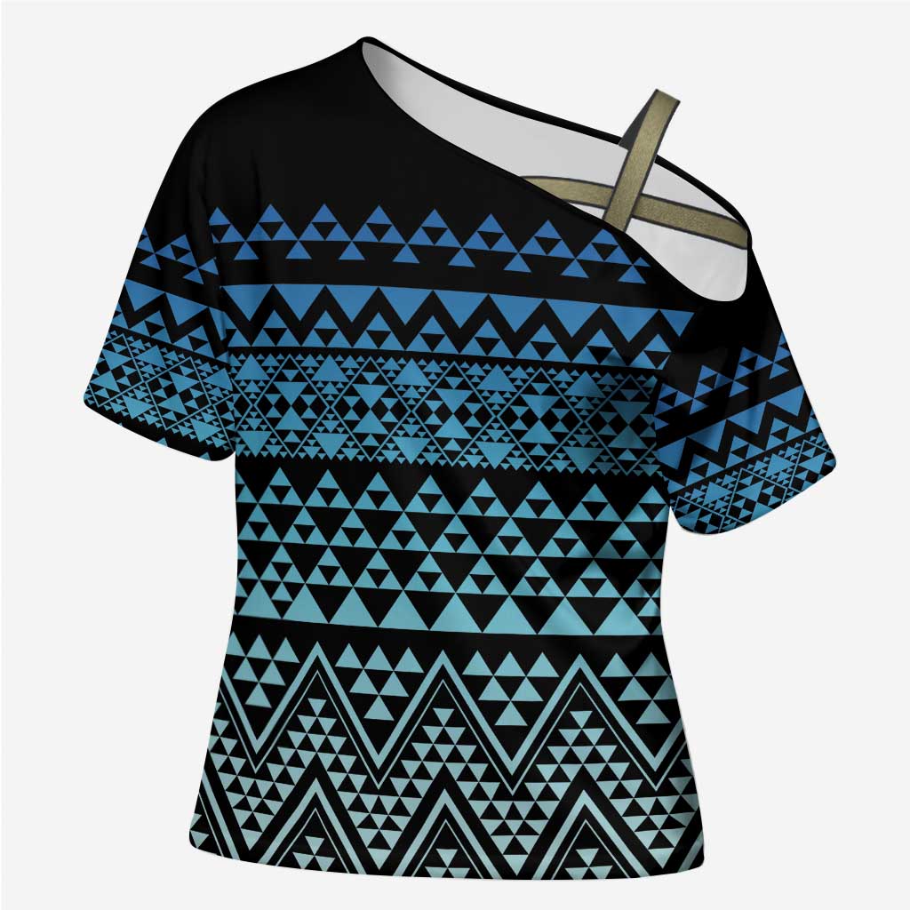 Maori Niho Taniwha Te Wheiao Cross Shoulder Shirt Moana Blue - Aussie Hoodie