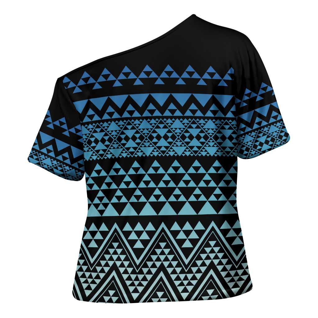 Maori Niho Taniwha Te Wheiao Cross Shoulder Shirt Moana Blue - Aussie Hoodie