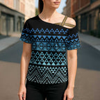Maori Niho Taniwha Te Wheiao Cross Shoulder Shirt Moana Blue - Aussie Hoodie