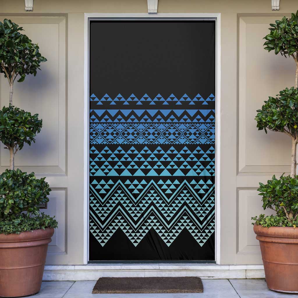Maori Niho Taniwha Te Wheiao Door Cover Moana Blue - Aussie Hoodie