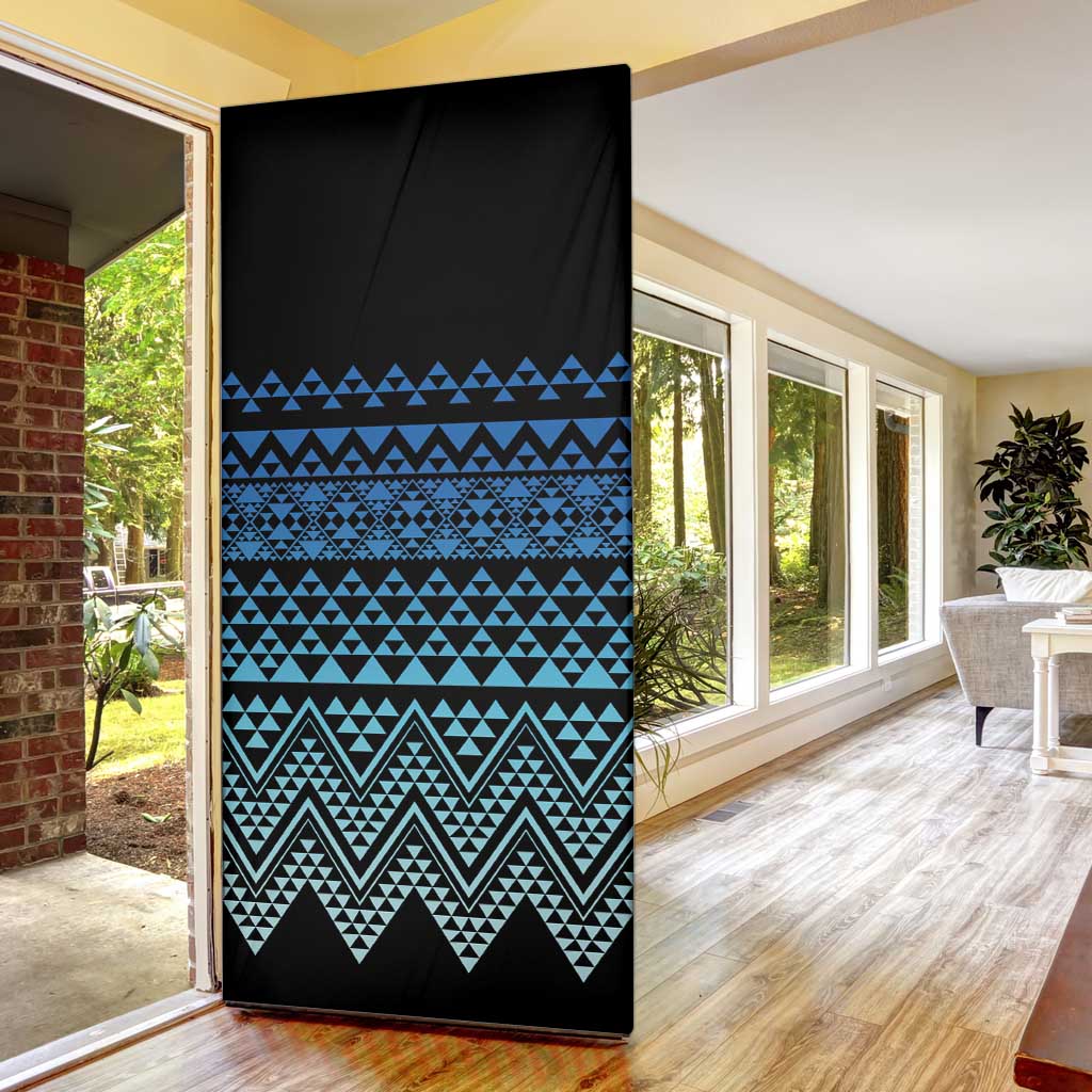 Maori Niho Taniwha Te Wheiao Door Cover Moana Blue - Aussie Hoodie