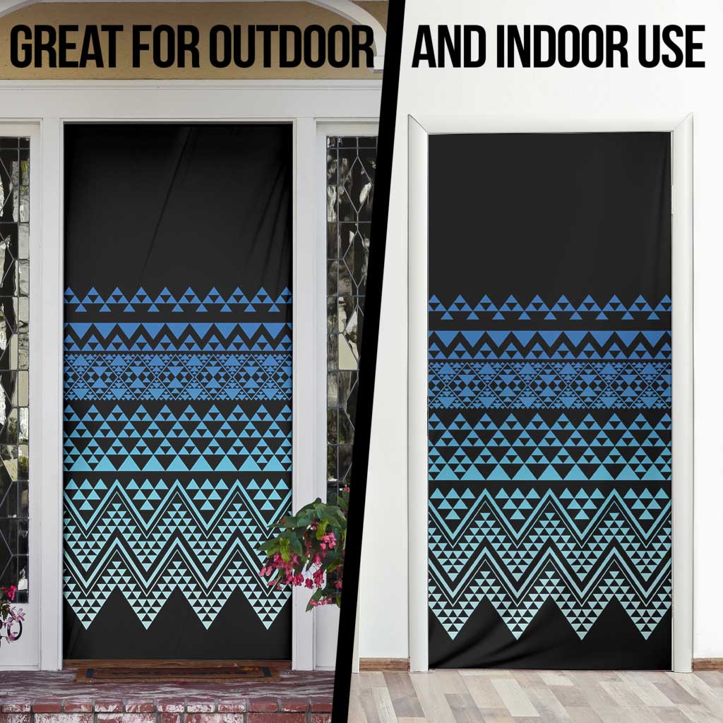 Maori Niho Taniwha Te Wheiao Door Cover Moana Blue - Aussie Hoodie