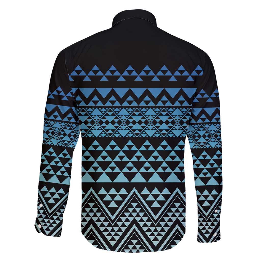 Maori Niho Taniwha Te Wheiao Family Matching Long Sleeve Bodycon Dress and Hawaiian Shirt Moana Blue - Aussie Hoodie