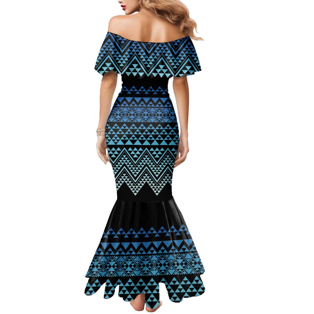 Maori Niho Taniwha Te Wheiao Family Matching Mermaid Dress and Hawaiian Shirt Moana Blue - Aussie Hoodie