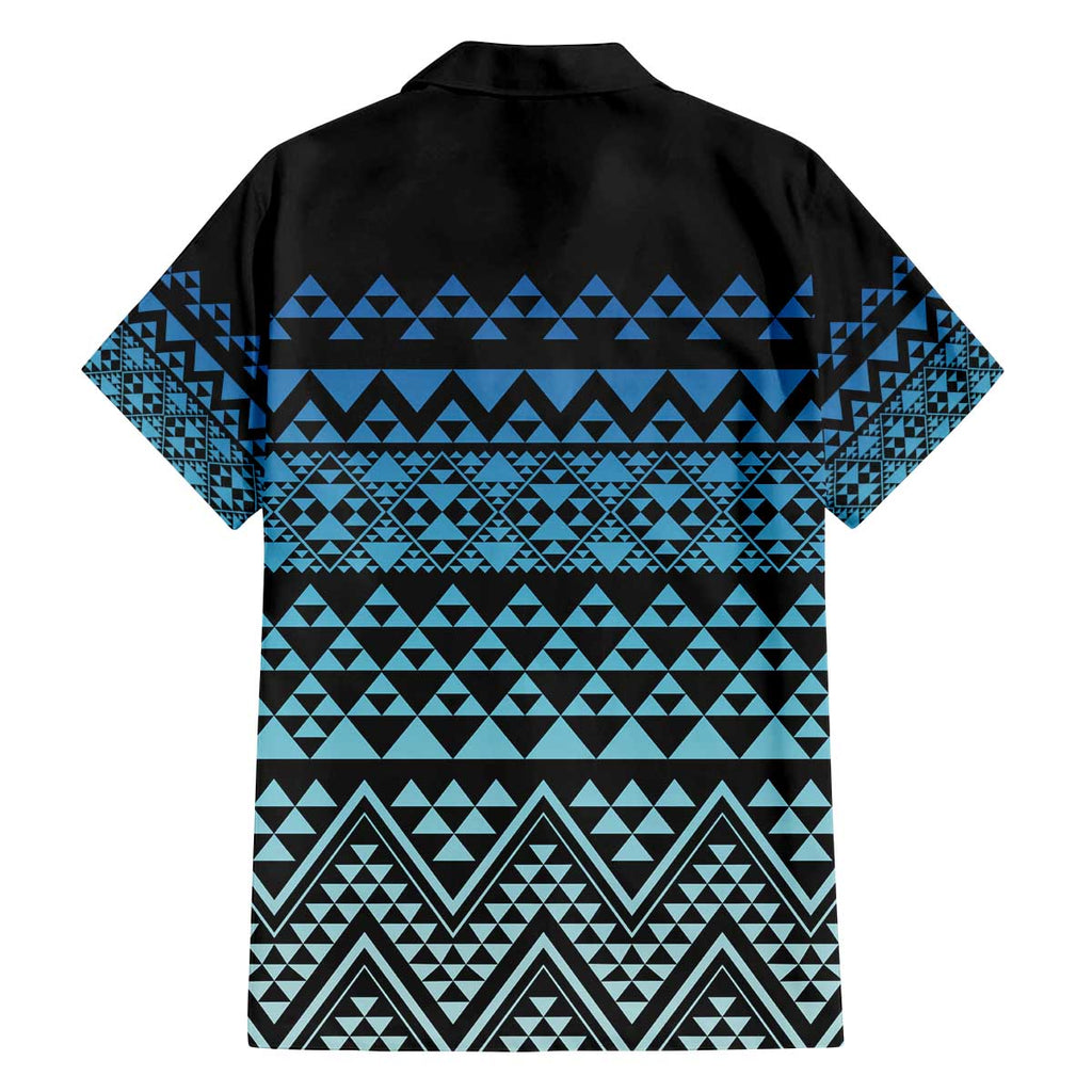 Maori Niho Taniwha Te Wheiao Family Matching Off The Shoulder Long Sleeve Dress and Hawaiian Shirt Moana Blue - Aussie Hoodie