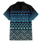 Maori Niho Taniwha Te Wheiao Family Matching Off The Shoulder Long Sleeve Dress and Hawaiian Shirt Moana Blue - Aussie Hoodie