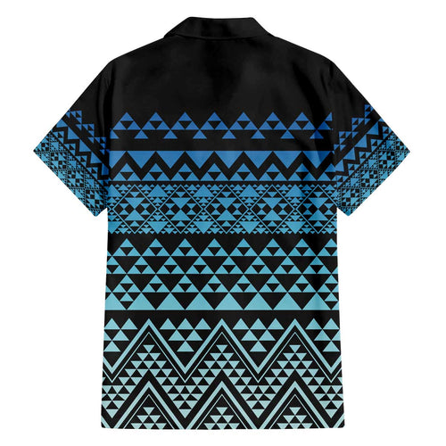 Maori Niho Taniwha Te Wheiao Family Matching Off The Shoulder Long Sleeve Dress and Hawaiian Shirt Moana Blue - Aussie Hoodie