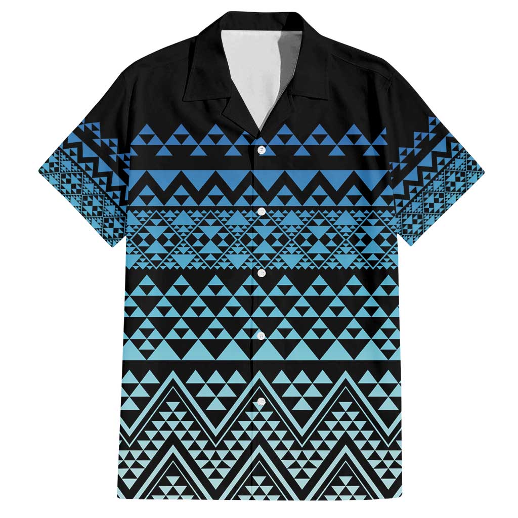 Maori Niho Taniwha Te Wheiao Family Matching Off Shoulder Short Dress and Hawaiian Shirt Moana Blue - Aussie Hoodie