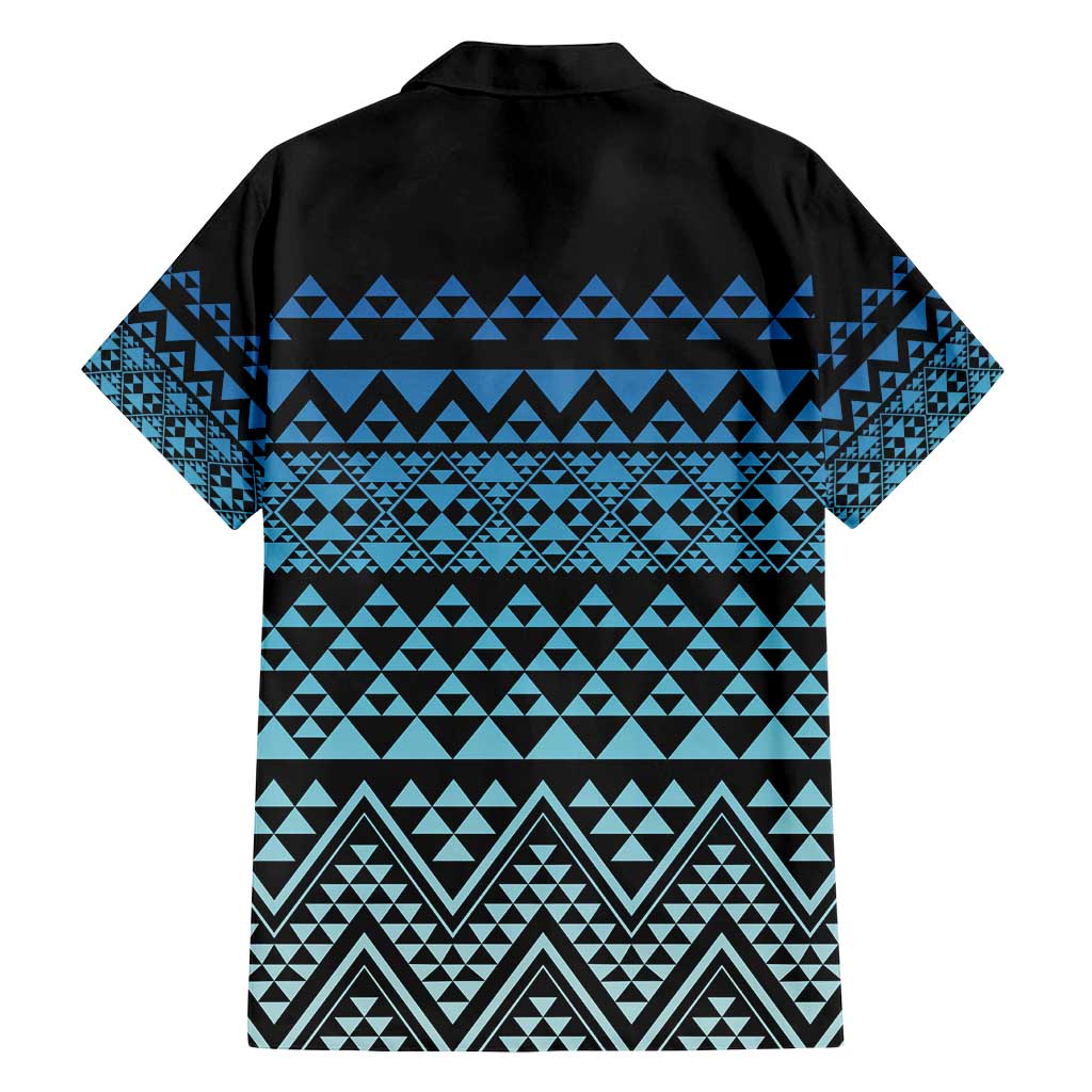 Maori Niho Taniwha Te Wheiao Family Matching Off Shoulder Short Dress and Hawaiian Shirt Moana Blue - Aussie Hoodie