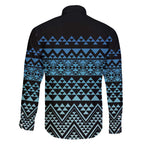 Maori Niho Taniwha Te Wheiao Family Matching Off Shoulder Short Dress and Hawaiian Shirt Moana Blue - Aussie Hoodie
